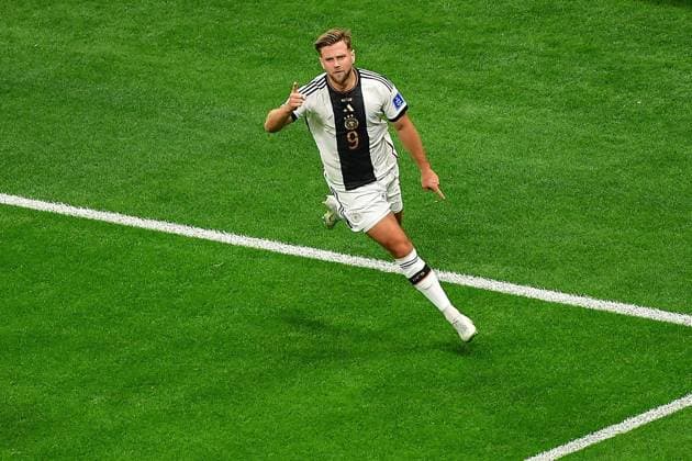 RECORD DATE NOT STATED FIFA World Cup, WM, Weltmeisterschaft, Fussball Qatar 2022 Spain vs Germany Niclas Fuellkrug celebrates his goal 1-1 of Germany during the game Spain vs Germany, Corresponding to Group E of the FIFA World Cup Qatar 2022, at Al Bayt Stadium, Al Khor, November 27, 2022. <br><br> Niclas Fuellkrug celebra su gol 1-1 de Alemania durante el partido Espana vs Alemania, correspondiente al Grupo E de la Copa Mundial de la FIFA Qatar 2022, en el Estadio at Al Bayt, Al Khor, el 27 de noviembre de 2022. AL KHOR DOHA QATAR Copyright: xIsaacxOrtizx 20221127_13852
