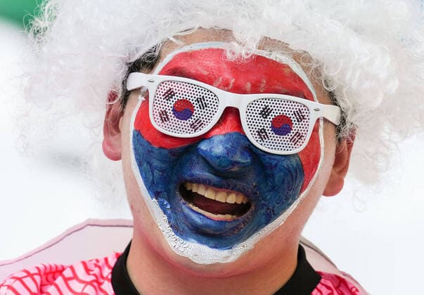 (221128) -- AL RAYYAN, Nov. 28, 2022 -- A fan reacts before the Group H match between South Korea and Ghana at the 2022 FIFA World Cup, WM, Weltmeisterschaft, Fussball at Education City Stadium in Al Rayyan, Qatar, Nov. 28, 2022. ) (SP)QATAR-AL RAYYAN-2022 WORLD CUP-GROUP H-KOR VS GHA ChenxCheng 