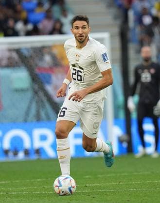 QAT, WM FIFA 2022, Group G, Cameroon vs Serbia 28 11 2022, Al Janoub Stadium, Doha, QAT, WM FIFA 2022, Group G, Cameroon vs Serbia, in picture Serbia s midfielder Marko Grujic nordphotoxGmbHx xBratic nph00250