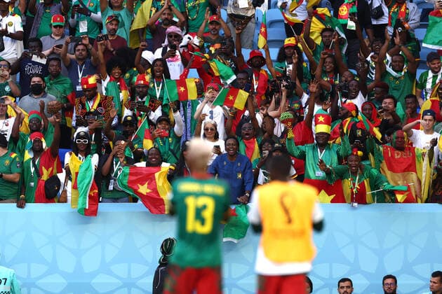 Cameroon fans (CMR), NOVEMBER 28, 2022 - Football Soccer : FIFA World Cup, WM, Weltmeisterschaft, Fussball Qatar 2022 Group G match between Cameroon 3-3 Serbia at Al Janoub Stadium in Al Wakrah, Qatar.  (204966371)