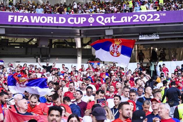 RECORD DATE NOT STATED FIFA World Cup, WM, Weltmeisterschaft, Fussball Qatar 2022 Cameroon vs Serbia Fans o Aficion during the game Cameroon vs Serbia, Corresponding to Group G of the FIFA World Cup Qatar 2022, at Al Janoub Stadium, Al Wakrah, Doha, November 28, 2022. <br><br> Fans o Aficion durante el partido Camerun vs Serbia, correspondiente al Grupo G de la Copa Mundial de la FIFA Qatar 2022, en el Estadio Al Janoub, Al Wakrah, Doha, 28 de noviembre de 2022. AL WAKRAH DOHA QATAR  Copyright: xMarcioxMachadox 20221128_14150