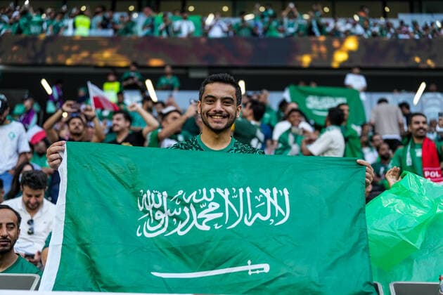 Poland v Saudi Arabia: Group C - FIFA World Cup, WM, Weltmeisterschaft, Fussball Qatar 2022 Fans of team Saudi Arabia before the FIFA World Cup Qatar 2022 Group C match between Poland and Saudi Arabia at Education City Stadium on 26 November 2022 in Al Rayyan, Qatar. Doha Qatar  Copyright: xAymanxArefx originalFilename:aref-notitle221126_npmZ3.jpg