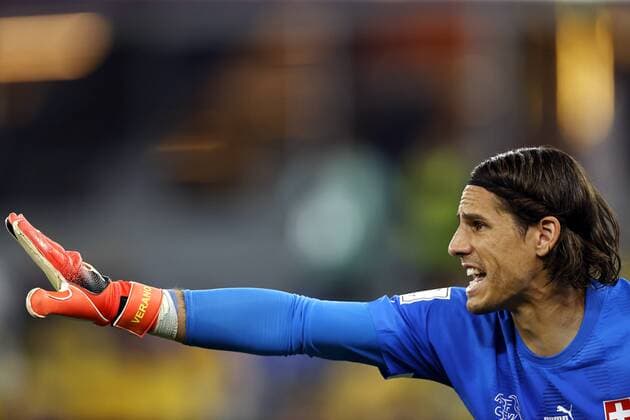 DOHA - Switzerland goalkeeper Yann Sommer during the FIFA World Cup, WM, Weltmeisterschaft, Fussball Qatar 2022 group G match between Brazil and Switzerland at 974 Stadium on November 28, 2022 in Doha, Qatar. AP Dutch Height MAURICE OF STONE FIFA World Cup Qatar 2022 2022 xVIxANPxSportx xMauricexvanxSteenxWKxIVx *** DOHA Switzerland goalkeeper Yann Sommer during the FIFA World Cup Qatar 2022 group G match between Brazil and Switzerland at 974 Stadium on November 28, 2022 in Doha, Qatar AP Dutch Height MAURICE OF STONE FIFA World Cup Qatar 2022 2022 xVIxANPxSportx xMauricexvanxSteenxWKxIVx 458531326 originalFilename: 458531326.jpg