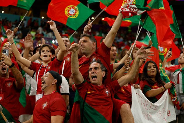 Portugal fans attend during a FIFA World Cup, WM, Weltmeisterschaft, Fussball soccer match of the group phase between Portugal and Uruguay at Lusail stadium in Lusail, Qatar, 28 November 2022. World Cup 2022: Portugal vs. Uruguay !ACHTUNG: NUR REDAKTIONELLE NUTZUNG!  Copyright: xJuanJoxMartínx GR1287 20221128-7a0492d8d14116023a57e8fe668b24170c9057a1