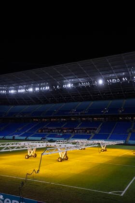 Brazil vs Switzerland DOHA, CA - 28.11.2022: BRAZIL VS SWITZERLAND - Internal general view of the stadium with a bath of artificial light on the lawn after the match between Brazil and Switzerland, valid for the group stage of the World Cup, held at the 974 Stadium in Doha, Qatar. (Photo: Marcelo Machado de Melo Fotoarena) x2301022x  MarceloxMachadoxdexMelo