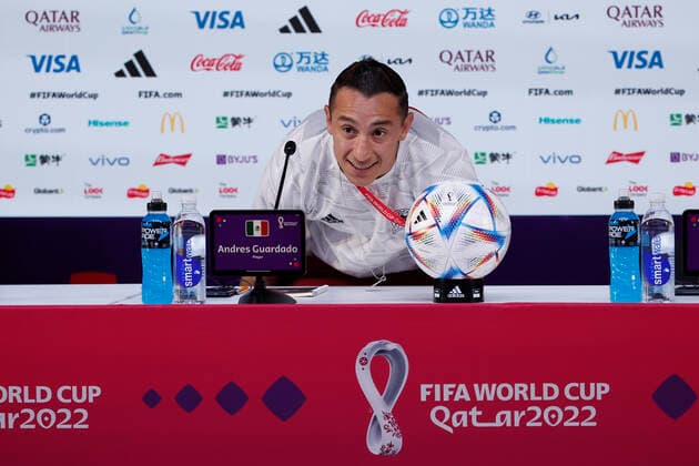 Mexico s national team, Nationalteam midfielder Andres Guardado during a press conference, PK, Pressekonferenz after a training session of the team in Doha, Qatar, on November 29, 2022. Press conference Mexico !ACHTUNG: NUR REDAKTIONELLE NUTZUNG!  Copyright: xJosexMendezx EVE1370 20221129-37f491078980666e76a50f9e73404cf5216cd053
