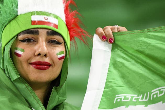 Supporters de l Iran - ambiance FOOTBALL : Iran vs USA - Groupe B - coupe du Monde Qatar 2022 - 29 11 2022 JBAutissier Panoramic 