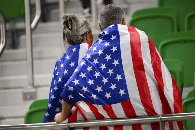 Supporters des USA - ambiance FOOTBALL : Iran vs USA - Groupe B - coupe du Monde Qatar 2022 - 29 11 2022 JBAutissier Panoramic 