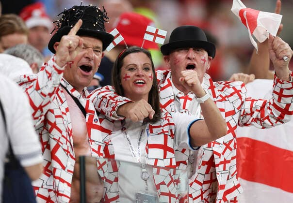 Football - 2022 FIFA World Cup, WM, Weltmeisterschaft, Fussball Qatar - Group B - Round Three - Wales vs England - Ahmad bin Ali Stadium, Al Rayyan - Monday 29th November 2022 Fans are seen before the game 