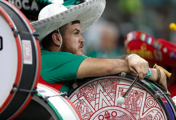 Saudi Arabia v Mexico 2022 FIFA World Cup, WM, Weltmeisterschaft, Fussball A Mexico fan with a drum before the 2022 FIFA World Cup Group C match at Lusail Stadium, Lusail Content Not Available For UK Newspapers Copyright: xPaulxChestertonx FIL-17655-0043 UK Newspapers OUT