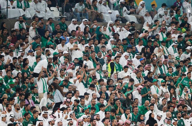 Saudi Arabia v Mexico 2022 FIFA World Cup, WM, Weltmeisterschaft, Fussball Saudi Arabia fans during the 2022 FIFA World Cup Group C match at Lusail Stadium, Lusail Content Not Available For UK Newspapers Copyright: xPaulxChestertonx FIL-17655-0070 UK Newspapers OUT
