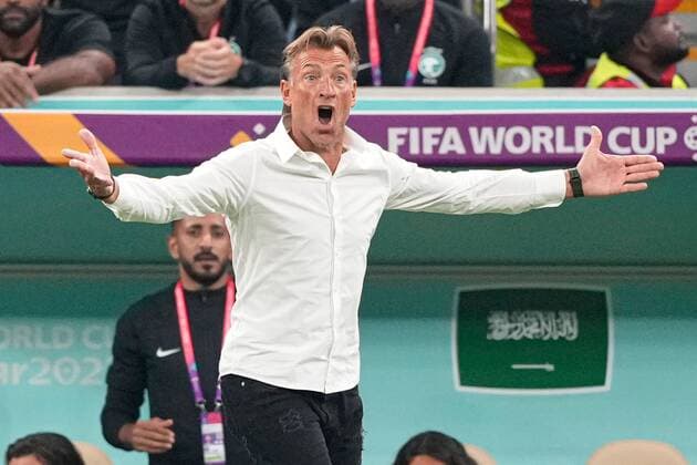 Mandatory Credit: Photo by Dave Shopland Shutterstock (13640353f) Manager Herve Renard of Saudi Arabia Saudi Arabia v Mexico, FIFA World Cup, WM, Weltmeisterschaft, Fussball 2022, Group C, Football, Lusail Stadium, Al Daayen, Qatar - 30 Nov 2022 Editorial Use Only Saudi Arabia v Mexico, FIFA World Cup 2022, Group C, Football, Lusail Stadium, Al Daayen, Qatar - 30 Nov 2022 Editorial Use Only Copyright: xDavexShopland Shutterstockx 13640353f
