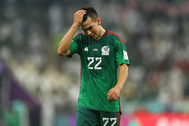 Mandatory Credit: Photo by Kieran McManus Shutterstock (13640351aj) Hirving Lozano of Mexico looks dejected Saudi Arabia v Mexico, FIFA World Cup, WM, Weltmeisterschaft, Fussball 2022, Group C, Football, Lusail Stadium, Al Daayen, Qatar - 30 Nov 2022 Editorial Use Only Saudi Arabia v Mexico, FIFA World Cup 2022, Group C, Football, Lusail Stadium, Al Daayen, Qatar - 30 Nov 2022 Editorial Use Only Copyright: xKieranxMcManus Shutterstockx 13640351aj