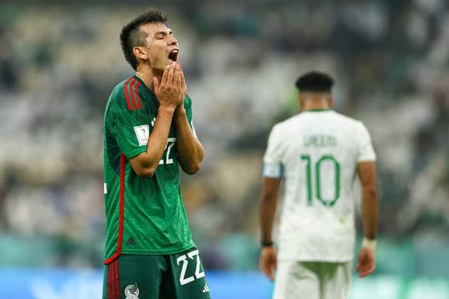 Mandatory Credit: Photo by Kieran McManus Shutterstock (13640351au) Hirving Lozano of Mexico looks dejected at full-time Saudi Arabia v Mexico, FIFA World Cup, WM, Weltmeisterschaft, Fussball 2022, Group C, Football, Lusail Stadium, Al Daayen, Qatar - 30 Nov 2022 Editorial Use Only Saudi Arabia v Mexico, FIFA World Cup 2022, Group C, Football, Lusail Stadium, Al Daayen, Qatar - 30 Nov 2022 Editorial Use Only Copyright: xKieranxMcManus Shutterstockx 13640351au