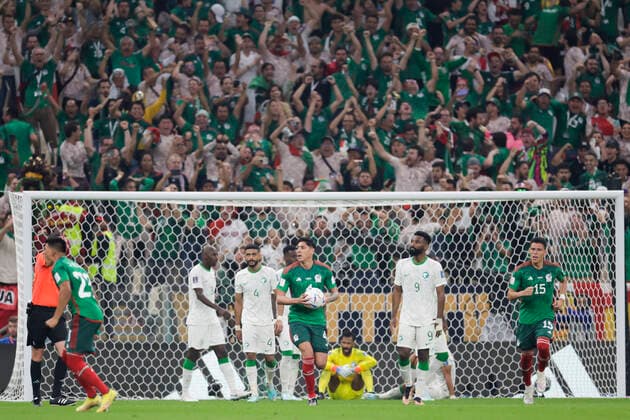 Players of Mexico celebrate a goal during the FIFA World Cup, WM, Weltmeisterschaft, Fussball soccer match of the group phase between Saudi Arabia and Mexico at Lusail stadium, Qatar 30 November 2022. World Cup 2022: Saudi Arabia vs. Mexico !ACHTUNG: NUR REDAKTIONELLE NUTZUNG!  Copyright: xAntonioxLacerdax GR3402 20221130-65b4f0b4559f6c8874e0347689be1932e1a26783