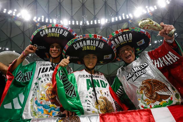 Fans from Mexico attend a FIFA World Cup, WM, Weltmeisterschaft, Fussball soccer match of the group phase between Saudi Arabia and Mexico at Lusail stadium, Qatar 30 November 2022. Mundial de Fútbol: Saudi Arabia vs. Mexico !ACHTUNG: NUR REDAKTIONELLE NUTZUNG!  Copyright: xJoséxMéndezx GR3100 20221130-6df3d8e603fccc9a5a4cada2c65218dd4025512a