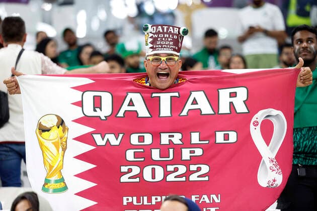 A fan attends a FIFA World Cup, WM, Weltmeisterschaft, Fussball soccer match of the group phase between Saudi Arabia and Mexico at Lusail stadium, Qatar 30 November 2022. World Cup 2022: Saudi Arabia vs. Mexico !ACHTUNG: NUR REDAKTIONELLE NUTZUNG!  Copyright: xAntonioxLacerdax GR3101 20221130-19f6f1a4c17186369b99426047364624c3c2ab2f