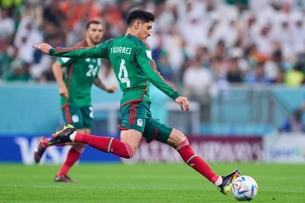 RECORD DATE NOT STATED FIFA World Cup, WM, Weltmeisterschaft, Fussball Qatar 2022 Saudi Arabia vs Mexico Edson Alvarez of Mexico during the game Saudi Arabia vs Mexican national team, Nationalteam (Mexico), Corresponding to Group C of the FIFA World Cup Qatar 2022, at Lusail Stadium, Lusail, Doha, on November 30, 2022. <br><br> Edson Alvarez de Mexico durante el partido Arabia Saudi vs Seleccion Nacional Mexicana (Mexico), correspondiente al Grupo C de la Copa Mundial de la FIFA Qatar 2022, en el Estadio Lusail, Lusail, Doha, el 30 de noviembre de 2022. LUSAIL DOHA QATAR Copyright: xCristianxdexMarchenax 20221130_16719