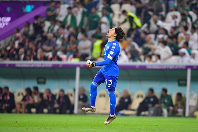 RECORD DATE NOT STATED FIFA World Cup, WM, Weltmeisterschaft, Fussball Qatar 2022 Saudi Arabia vs Mexico Guillermo Ochoa of Mexico during the game Saudi Arabia vs Mexican national team, Nationalteam (Mexico), Corresponding to Group C of the FIFA World Cup Qatar 2022, at Lusail Stadium, Lusail, Doha, on November 30, 2022. <br><br> Guillermo Ochoa de Mexico durante el partido Arabia Saudi vs Seleccion Nacional Mexicana (Mexico), correspondiente al Grupo C de la Copa Mundial de la FIFA Qatar 2022, en el Estadio Lusail, Lusail, Doha, el 30 de noviembre de 2022. LUSAIL DOHA QATAR Copyright: xAdrianxMaciasx 20221130_17196