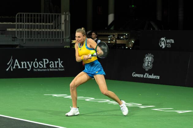 Credit Andorra Open 2022 - WTA, Tennis Damen 125 Dayana Yastremska of Ukraine in action against Nignia Abdouraimova of Uzbekistan during the Credit Andorra Open Women s Tennis Association (WTA) tennis tournament at the Poliesportiu d Andorra in Andorra La Vella, Andorra on November 29, 2022 Andorra La Vella, Andorra  Copyright: xMartinxSilvaxCosentinox originalFilename:silvacosentino-dayanaya221129_npXGY.jpg