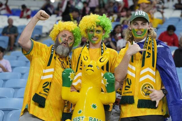 DOHA, 30-11-2022 Al Janoub Stadium World Cup 2022 in Qatar game between Australia vs Denmark, fans of Australia Australia - Denmark  x19413502x Copyright: