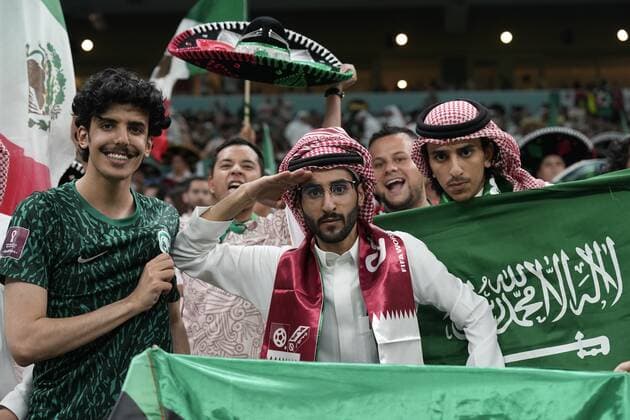 AL DAAYEN, 30-11-2022, Lusail Stadium, World Cup 2022 in Qatar game between Saudi Arabia and Mexico, fans of Saudi Arabia Saudi Arabia - Mexico  x19415350x Copyright:
