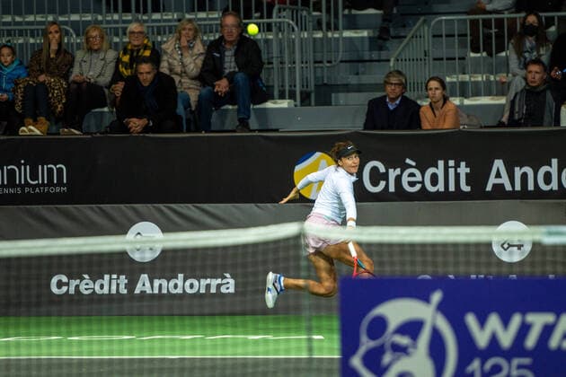 Credit Andorra Open 2022 - WTA, Tennis Damen 125 Tatjana Maria of Germany in action against Victoria JimÃ nez Kasintseva of Andorra during the Credit Andorra Open Women s Tennis Association (WTA) tennis tournament at the Poliesportiu d Andorra in Andorra La Vella, Andorra on November 30, 2022 Andorra La Vella, Andorra  Copyright: xMartinxSilvaxCosentinox originalFilename:silvacosentino-tatjanam221130_npijD.jpg