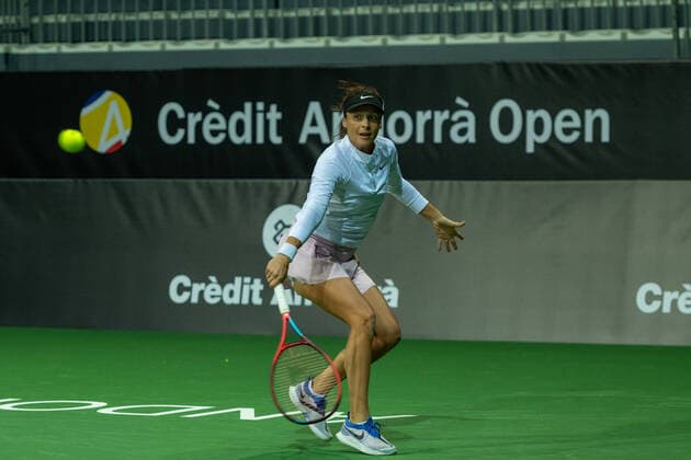 Credit Andorra Open 2022 - WTA, Tennis Damen 125 Tatjana Maria of Germany in action against Victoria JimÃ nez Kasintseva of Andorra during the Credit Andorra Open Women s Tennis Association (WTA) tennis tournament at the Poliesportiu d Andorra in Andorra La Vella, Andorra on November 30, 2022 Andorra La Vella, Andorra  Copyright: xMartinxSilvaxCosentinox originalFilename:silvacosentino-tatjanam221130_npphd.jpg