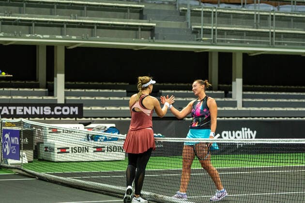 WTA, Tennis Damen Open Credit Andorra 2022 - WTA 125 - DAY 3 Sabine Lisicki of Germany in action against Alina Charaeva of Russia during the Credit Andorra Open Women s Tennis Association (WTA) tennis tournament at the Poliesportiu d Andorra in Andorra La Vella, Andorra on November 30, 2022 Andorra La Vella Andorra  Copyright: xMartinxSilvaxCosentinox originalFilename:silvacosentino-sabineli221130_npS8B.jpg