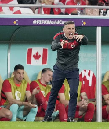 Mandatory Credit: Photo by Dave Shopland Shutterstock (13640369bh) Manager John Herdman of Canada shouts. Canada v Morocco, FIFA World Cup, WM, Weltmeisterschaft, Fussball 2022, Group F, Football, Al Thumama Stadium, Doha, Qatar - 01 Dec 2022 Editorial Use Only Canada v Morocco, FIFA World Cup 2022, Group F, Football, Al Thumama Stadium, Doha, Qatar - 01 Dec 2022 Editorial Use Only Copyright: xDavexShopland Shutterstockx 13640369bh