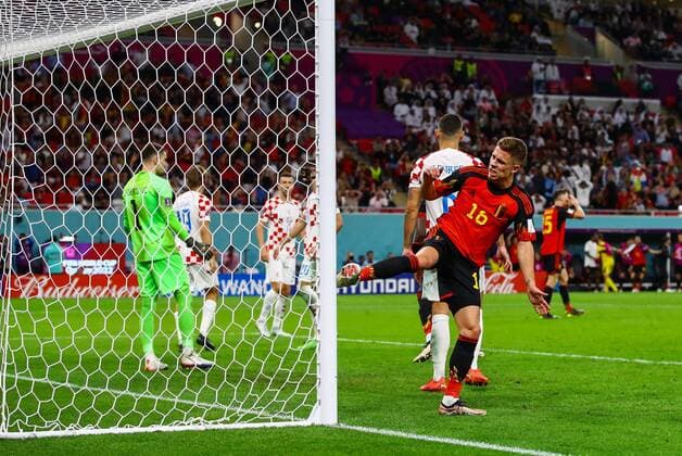 Mandatory Credit: Photo by Kieran McManus Shutterstock (13640357eg) Thorgan Hazard of Belgium kicks the post in disgust after his side missed another chance to score Croatia v Belgium, FIFA World Cup, WM, Weltmeisterschaft, Fussball 2022, Group F, Football, Ahmad Bin Ali Stadium, Ar-Rayyan, Qatar - 01 Dec 2022 Editorial Use Only Croatia v Belgium, FIFA World Cup 2022, Group F, Football, Ahmad Bin Ali Stadium, Ar-Rayyan, Qatar - 01 Dec 2022 Editorial Use Only Copyright: xKieranxMcManus Shutterstockx 13640357eg