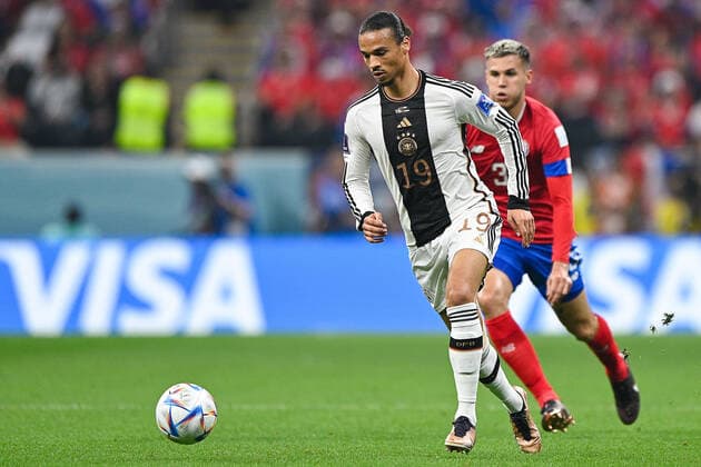 AL KHOR, QATAR - DECEMBER 1: Leroy Sane of Germany runs with the ball during the Group E - FIFA World Cup, WM, Weltmeisterschaft, Fussball Qatar 2022 match between Costa Rica and Germany at the Al Bayt Stadium on December 1, 2022 in Al Khor, Qatar  Copyright: xEibner-PressefotoxInternational PabloxMoranox EP_BSR 221201_EP_GER_BSR0041