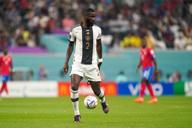 December 1, 2022, Doha, Al Khor, Qatar, Qatar: AL KHOR, QATAR - DECEMBER 1: Player of Germany Antonio Rudiger controls the ball during the FIFA World Cup, WM, Weltmeisterschaft, Fussball Qatar 2022 group E match between Costa Rica and Germany at Al Bayt Stadium on December 1, 2022 in Doha, Qatar. Doha Qatar - ZUMAp175 20221201_zsa_p175_076 Copyright: xFlorenciaxTanxJunx