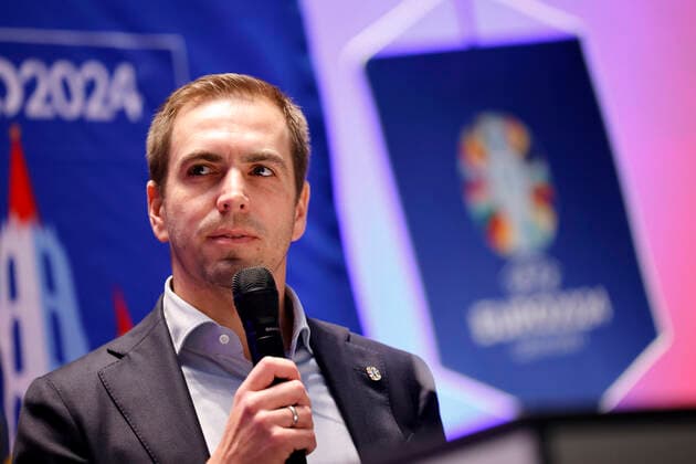 Ex-footballer Philipp Lahm, tournament director of UEFA EURO 2024, presenting the plans for the European Football Championship 2024 UEFA EURO 2024 in Germany A total of five European Football Championship matches are to be played in Cologne at the RheinEnergie Stadium, including four preliminary round matches and one round of 16 Cologne, 01 12 2022 NRW Germany Copyright: xChristophxHardtx