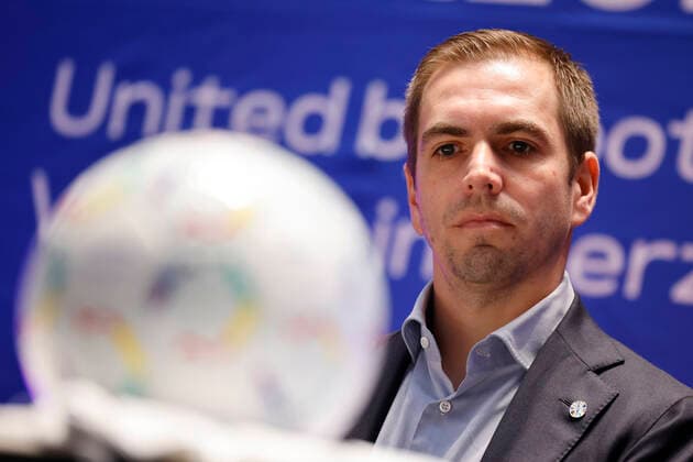 Ex-footballer Philipp Lahm, tournament director of UEFA EURO 2024, presenting the plans for the European Football Championship 2024 UEFA EURO 2024 in Germany A total of five European Football Championship matches are to be played in Cologne at the RheinEnergie Stadium, including four preliminary round matches and one round of 16 Cologne, 01 12 2022 NRW Germany Copyright: xChristophxHardtx