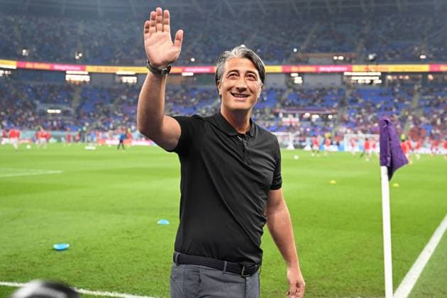 Football, Men, 2022 23 season, World Cup in Qatar, Group G 3 match day , Serbia Switzerland at Stadium 974 in Doha, Murat Yakin Switzerland, coach head coach gestures , 02 12 2022, Copyright: xMatthiasxKochx
