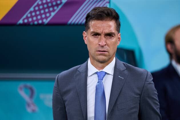 RECORD DATE NOT STATED FIFA World Cup, WM, Weltmeisterschaft, Fussball Qatar 2022 Ghana vs Uruguay Diego Alonso head coach of Uruguay during the game Ghana vs Uruguay, Corresponding to Group H of the FIFA World Cup Qatar 2022, at Al Janoub Stadium, Al Wakrah, Doha, on December 02, 2022. <br><br> Diego Alonso Director Tecnico de Uruguay durante el partido Ghana vs Uruguay, correspondiente al Grupo H de la Copa Mundial de la FIFA Qatar 2022, en el Estadio Al Janoub, Al Wakrah, Doha, el 02 de Diciembre de 2022. AL WAKRAH DOHA QATAR  Copyright: xCristianxdexMarchenax 20221202_1095