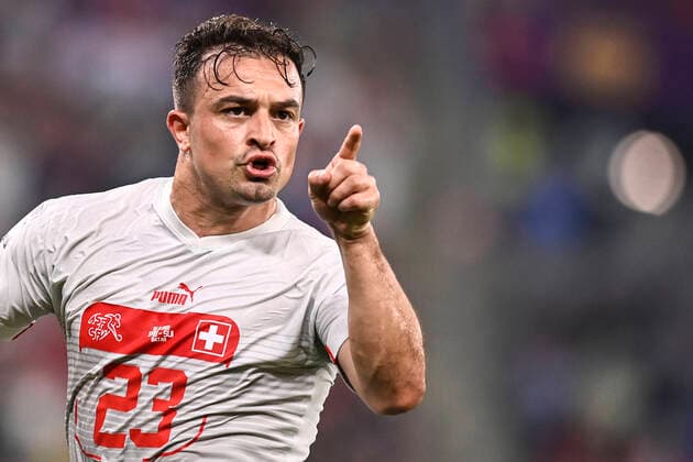 Sport Themen der Woche KW48 Sport Bilder des Tages Foto LaPresse - Fabio Ferrari 2 Dicembre 2022 Doha, Qatar - - Calcio - Qatar 2022 - Coppa del Mondo Fifa - Serbia v Svizzera - Gruppo G - Fase a Gironi - Stadio 974. Stadium 974.Nella foto:Shaqiri Xherdan (Switzerland);esulta dopo rete 0-1 December 2, 2022 Doha, Qatar - sport - Soccer - Qatar 2022- FIFA World Cup, WM, Weltmeisterschaft, Fussball - Group G -Serbia v Switzerland - group stage -Stadium 974. Stadium 974.In the pic:Shaqiri Xherdan (Switzerland);celebrates after gol 0-1  Copyright: xFabioxFerrarix LaPressex