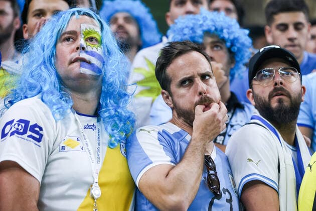 Ghana v Uruguay: Group H - FIFA World Cup, WM, Weltmeisterschaft, Fussball Qatar 2022 Uruguay fans during the World Cup match between Ghana v Uruguay , in Doha, Qatar, on December 2, 2022. NO USE POLAND Doha Qatar  Copyright: xFotoxOlimpikx originalFilename:jastrzebowski-ghanavur221202_npHcz.jpg