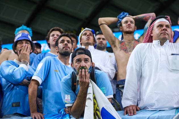 Ghana v Uruguay: Group H - FIFA World Cup, WM, Weltmeisterschaft, Fussball Qatar 2022 Uruguay fans during the World Cup match between Ghana v Uruguay , in Doha, Qatar, on December 2, 2022. NO USE POLAND Doha Qatar  Copyright: xFotoxOlimpikx originalFilename:jastrzebowski-ghanavur221202_npKH2.jpg