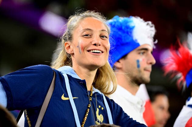 DOHA, QATAR - DECEMBER 04: Fans of France ,during the FIFA World Cup, WM, Weltmeisterschaft, Fussball Qatar 2022 Round of 16 match between France and Poland at Al Thumama Stadium on December 4, 2022 in Doha, Qatar. WCS 