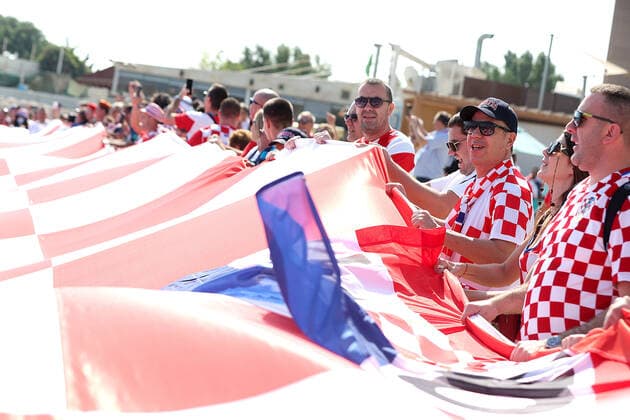 FIFA World Cup 2022, Croatia national team, fans outside the team hotel in Doha