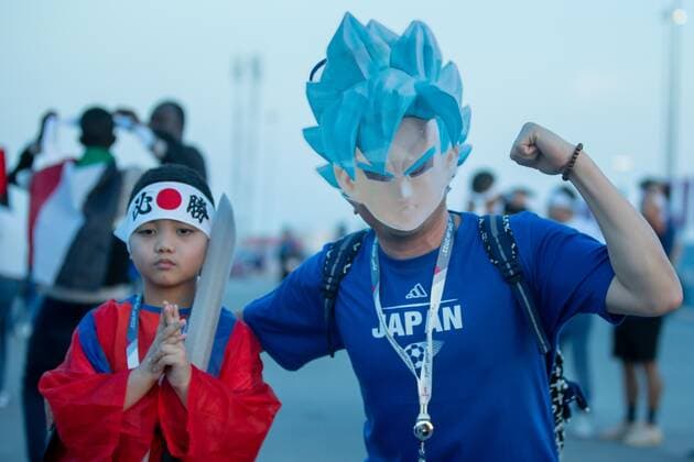 Japan v Croatia: Round of 16 - FIFA World Cup, WM, Weltmeisterschaft, Fussball Qatar 2022 Japan fans show their support outside the stadium prior to the FIFA World Cup Qatar 2022 Round of 16 match between Japan and Croatia at Al Janoub Stadium on December 05, 2022 in Al Wakrah, Qatar. Wakrah Qatar  Copyright: xAhmedxAwaadx originalFilename:awaad-notitle221205_npfuD.jpg