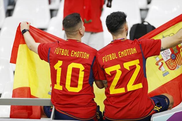 DOHA, 06-12-2022, Stadium Education City, World Cup round of 16 between Morocco - Spain. Fans of Spain Morocco - Spain  x19458296x Copyright: