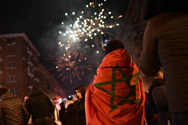 2022 FIFA World Cup, Morocco fans celebrate in numerous cities around the world, archive images