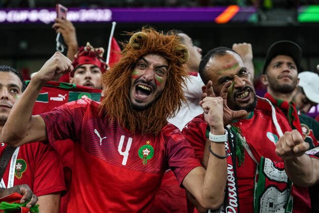 Morocco v Spain: Round of 16 - FIFA World Cup, WM, Weltmeisterschaft, Fussball Qatar 2022 Fans of team Morocco before the FIFA World Cup Qatar 2022 Round of 16 match between Morocco and Spain at Education City Stadium on 06 December 2022 in Al Rayyan, Qatar. Doha Qatar  Copyright: xAymanxArefx originalFilename:aref-notitle221206_npeSB.jpg