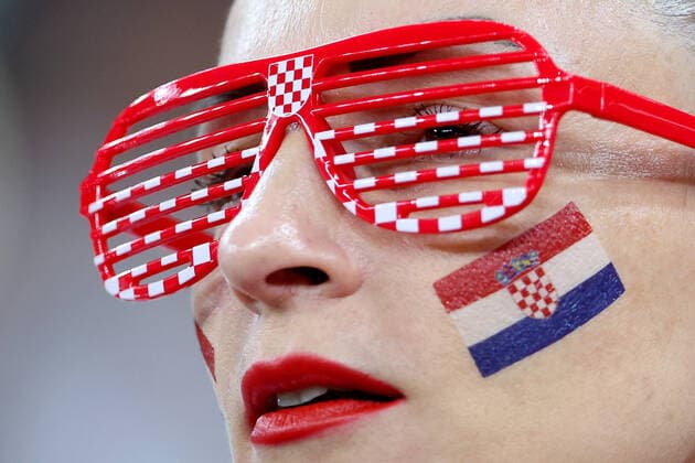 Croatia v Brazil: Quarter Final - FIFA World Cup, WM, Weltmeisterschaft, Fussball Qatar 2022 AL RAYYAN, QATAR - DECEMBER 09: Croatian fans before the start of the the FIFA World Cup Qatar 2022 quarter final match between Croatia and Brazil at Education City Stadium on December 9, 2022 in Al Rayyan, Qatar. IgorxKralj PIXSELL