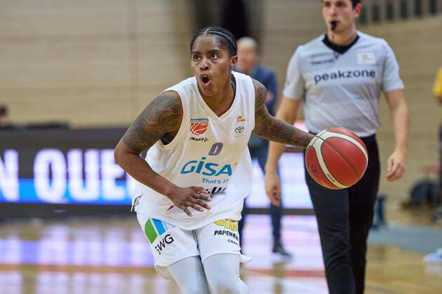 Jasmine Gill Lions, 0 , Gisa Lions MBC Inexio Royals Saarlouis, basketball, women, DBBL, championship, 8 match day, 2022 2023, 10 12 2022, Hall SWH Arena Sachsen Anhalt Germany