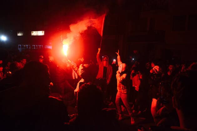 Morocco Football Fans Celebrate In Duesseldorf general view of thousands of Morocco football fans are seen celebrating near Duesseldorf central station in Duesseldorf, Germany on December 10, 2022 after Morocco kocks portugal out of World Cup Duesseldorf Germany  Copyright: xYingxTangx originalFilename:tang-notitle221210_npafA.jpg