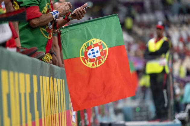 December 6, 2022, Lusail, Qatar: LUSAIL, QATAR - DECEMBER 6: Portugal fans cheer before a FIFA World Cup, WM, Weltmeisterschaft, Fussball Qatar 2022 Round of 16 game between Switzerland and Portugal at Lusail Stadium on December 6, 2022 in Lusail, Qatar. Lusail Qatar - ZUMAt139 20221206_zaa_t139_004 Copyright: xStephenxNadler IsixPhotosx